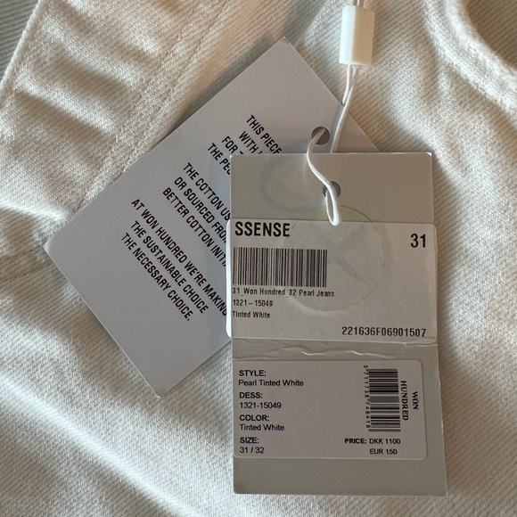 WON HUNDRED WHITE PEARL JEANS - Picture 6 of 7